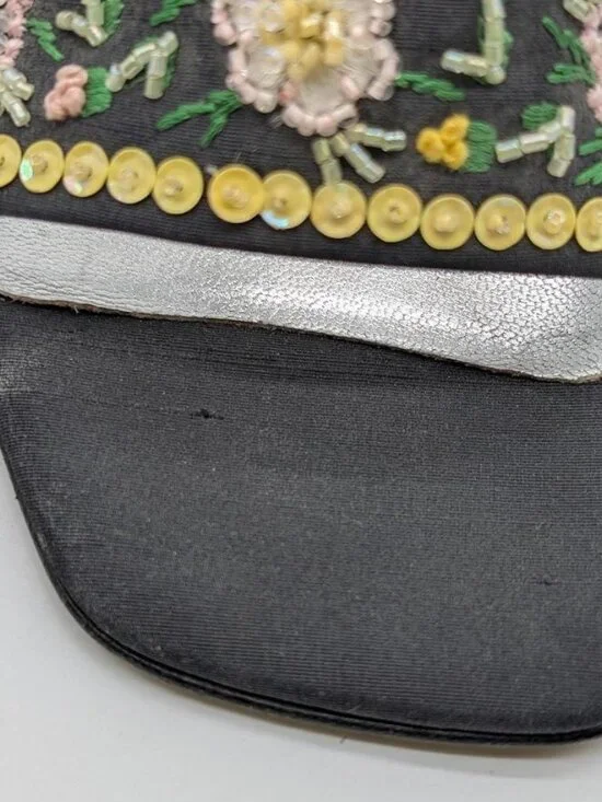 Authentic Dolce & Gabbana Black Satin Beaded Mule Heel Sandals Womens Sz 35 - Picture 7 of 11